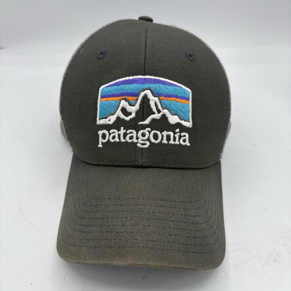 Patagonia Trucker Hat Cap Men Women Gray Snapback OSFM Mountain Ridge Mesh